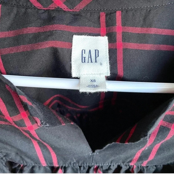 GAP Cascade Ruffle Plaid Blouse - Picture 4 of 6
